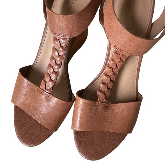 Franco Sarto Serenity2 Cork Wedge Tan Sandals, Almond, 9 - Picture 3 of 10